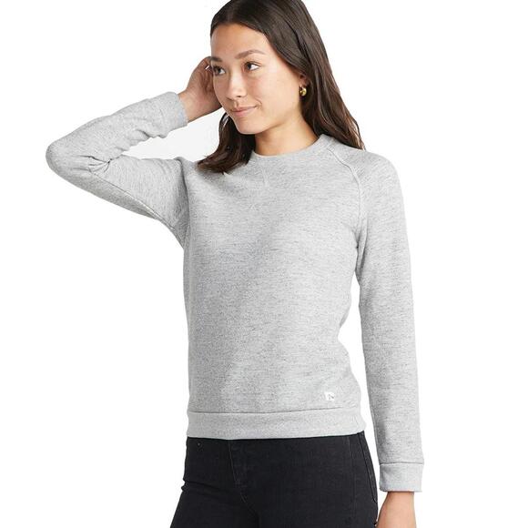 Marine Layer Women's Sherpa Crew Pullover Sweatshirt Sz M Heather Grey - Picture 1 of 9
